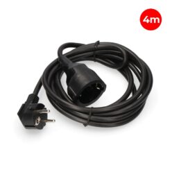 Prolongador com 1 tomada 2P+E, 16A 250V~ 4 m cabo H05VV-F 3G1,5mm² negro