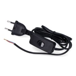 EDM Conexão com interruptor 3a 1,5m mangueira edm plana preta 2x0,75mm