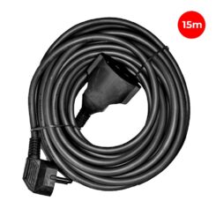 Prolongador com 1 tomada 2P+E, 16A 250V~ 15 m cabo H05VV-F 3G1,5mm² negro