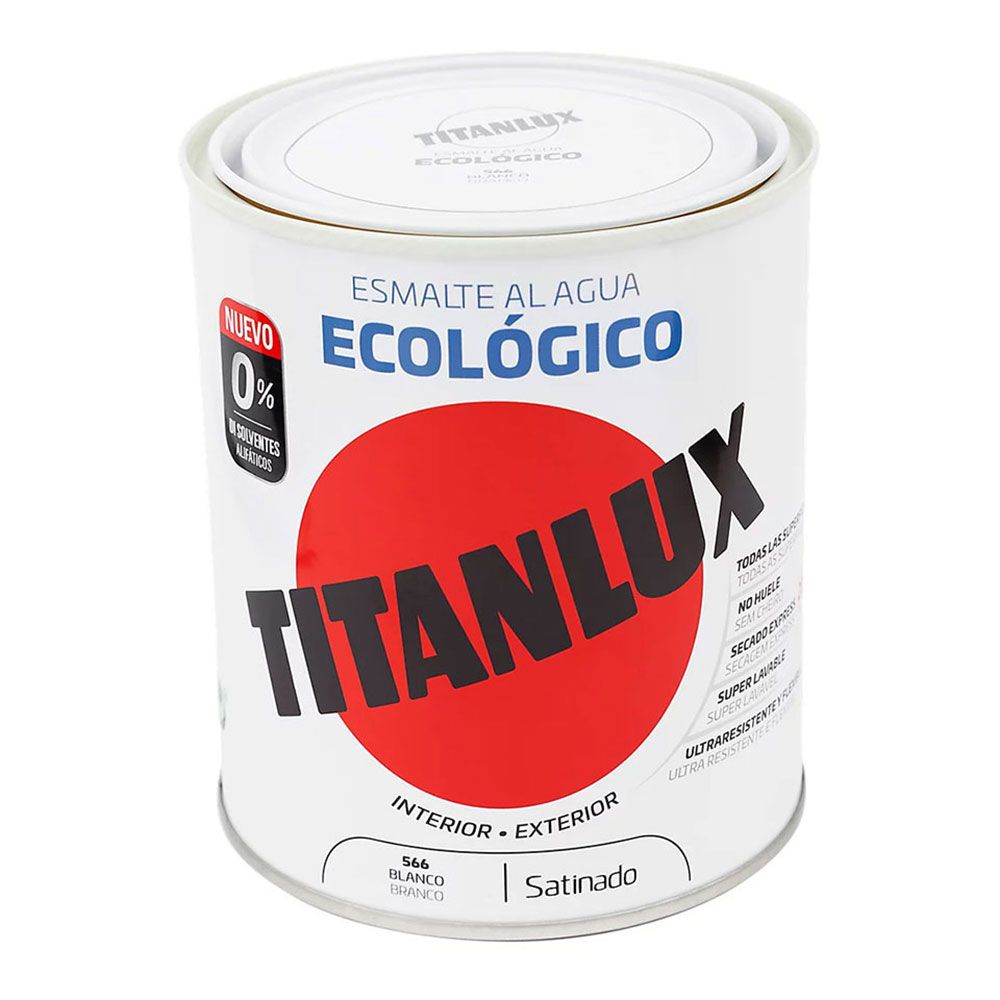 TITAN Esmalte ecológico à base de água branco acetinado 750 ml