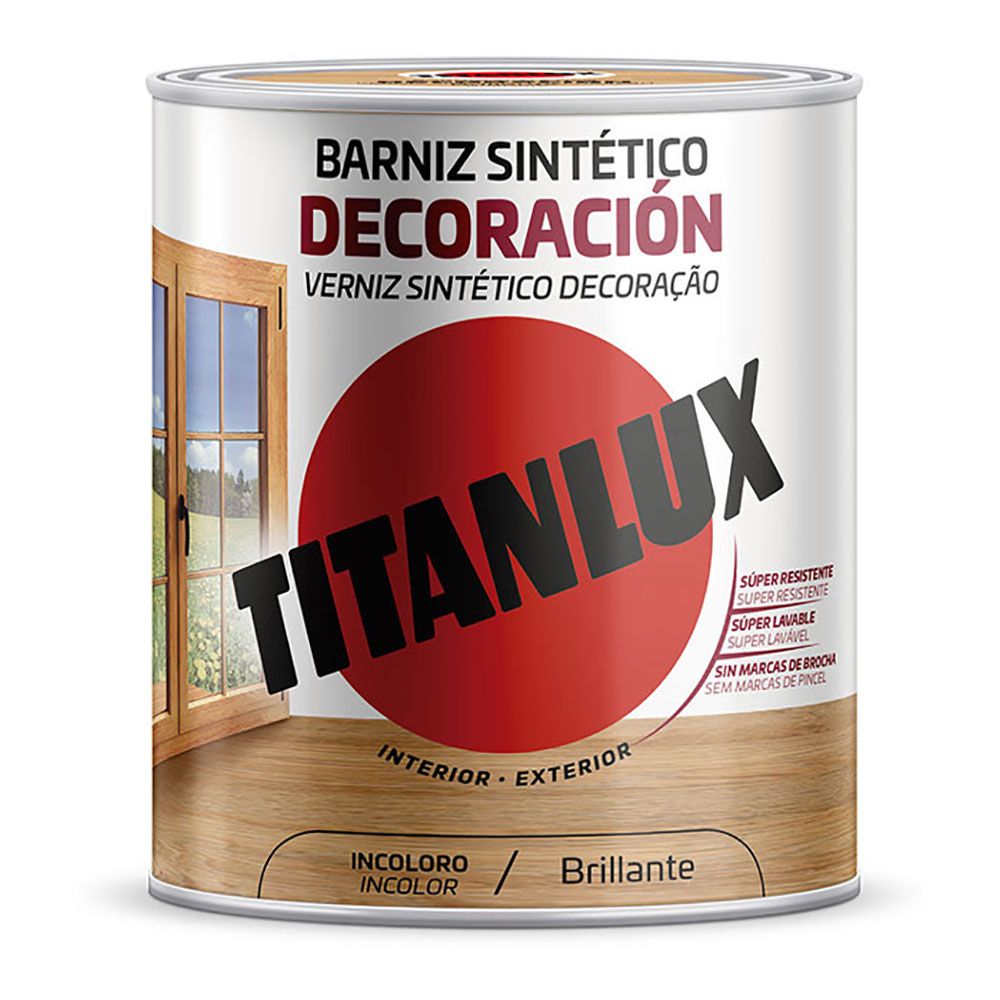 TITAN Verniz decorativo sintético incolor brilhante 750 ml