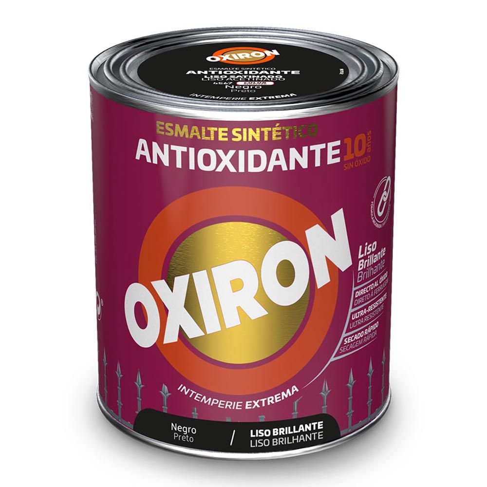Esmalte sintético metálico antioxidante liso brilhante preto 750 ml