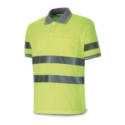 Polo amarelo fluorescente, manga curta alta visibilidade, M