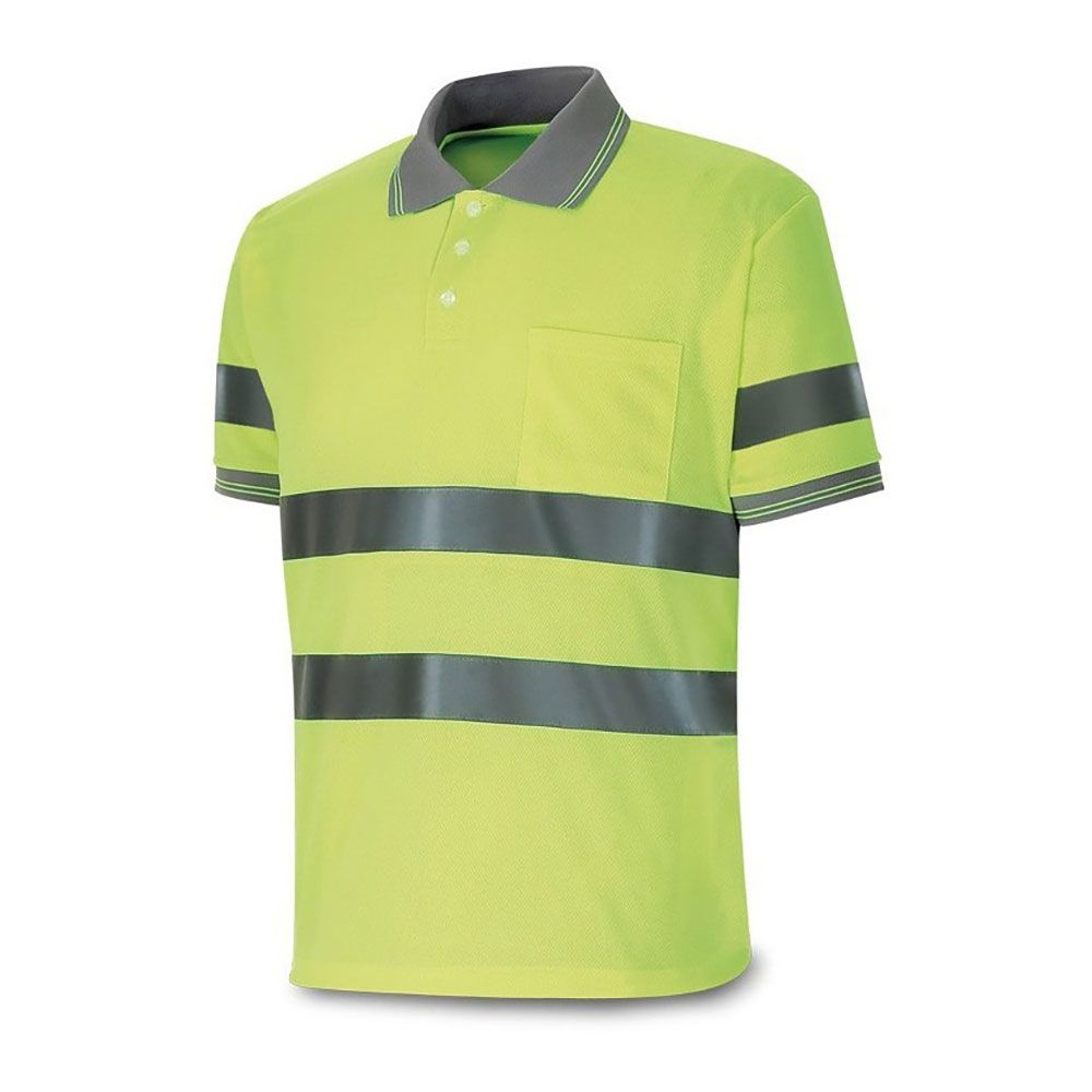 Polo amarelo fluorescente, manga curta alta visibilidade, 3XL