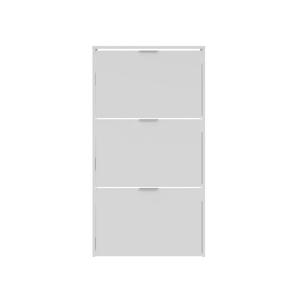 Móveis de sapateira, 3 portas dobráveis, branco brilhante - Image 3