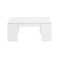 Mesa de centro elevável, branco brilhante