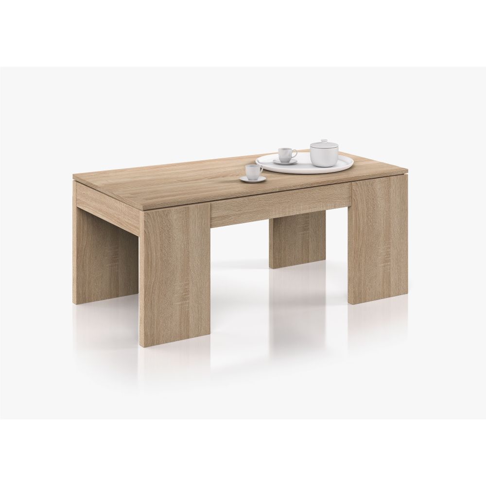 Mesa centro elevable, roble - Image 2