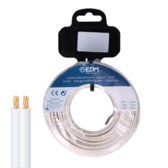EDM Carretel de cabo paralelo 2x1mm branco 20m (áudio)