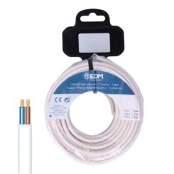 EDM Enrolador de mangueira plana h03vv-f 2 x 0,75 mm² branco, 15 m