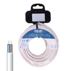 EDM Enrolador de mangueira tubular h05vv-f 2 x 0,75 mm² branco, 10 m