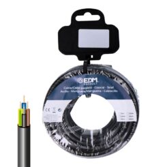 EDM Carretel de mangueira tubular vv-k06/1kv 4 g 2,50 mm² preto, 10 m