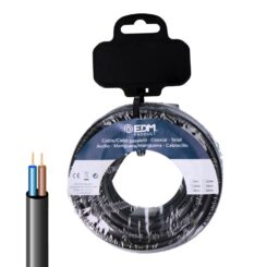 Rolo de cabo elétrico H05VV-F 2 x 0,75 mm² preto, 5m
