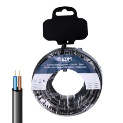 Rolo de cabo elétrico H05VV-F 2 x 0,75 mm² preto, 10m