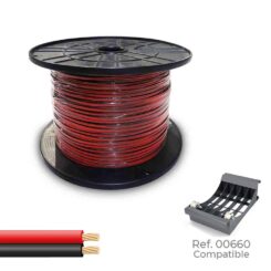 Cabo paralelo 48V 2 x 1,50 mm² vermelho/preto 300 m. (bobina mediana)