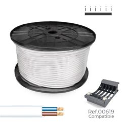 Cabo paralelo H05VVH2-F 2 x 1,00 mm² branco, 300 m. (bobine grande)