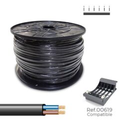 Cabo paralelo  H03VVH2-F 2 x 0,75 mm² preto, 400m. (bobine grande)