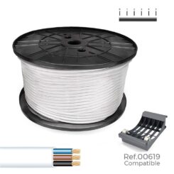 Cabo paralelo 3 x 1,50 mm² branco 200m. (bobine grande)
