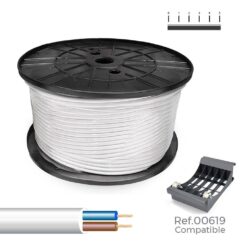 Cabo elétrico H05VV-F 2 x 1,50 mm² branco, 200m. ( bobine grande )