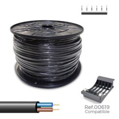 SEDILES Mangueira tubular h05vv-f 2 x 1,00 mm² preta, 400 m. (bobina grande)