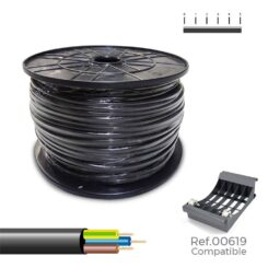 Cabo elétrico VV-K06/1KV 3 g 1,50 mm² preto, 100m. (bobine grande)