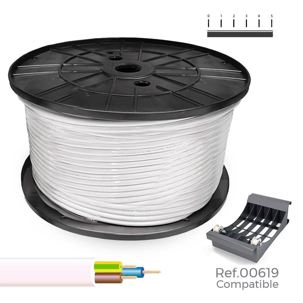 Cabo elétrico VV-K06/1KV 3 g 2,50 mm² branco, 150 m. (bobine grande)