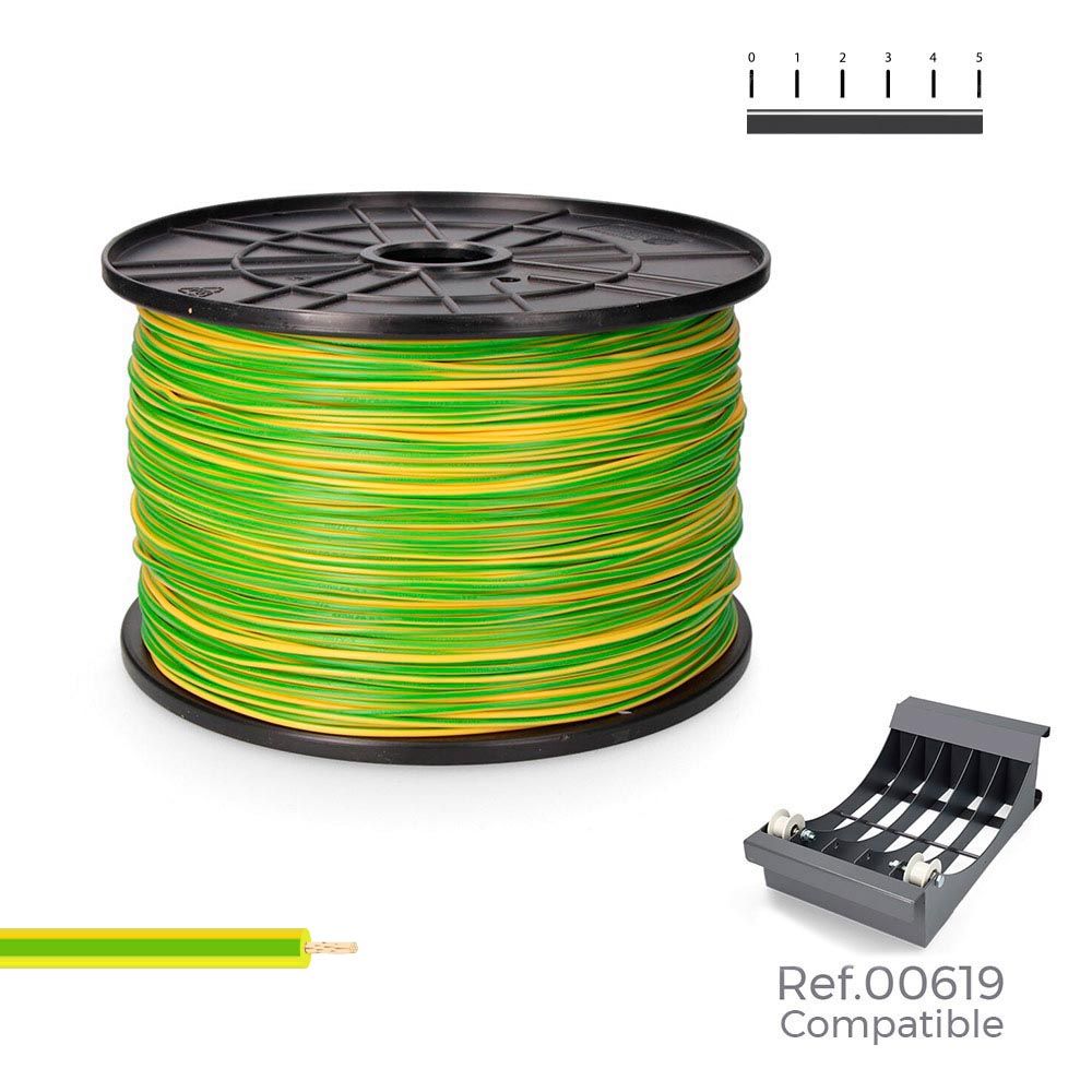 Cabo H07V-K 2,50 mm² bicolor, 800 m (bobine grande)