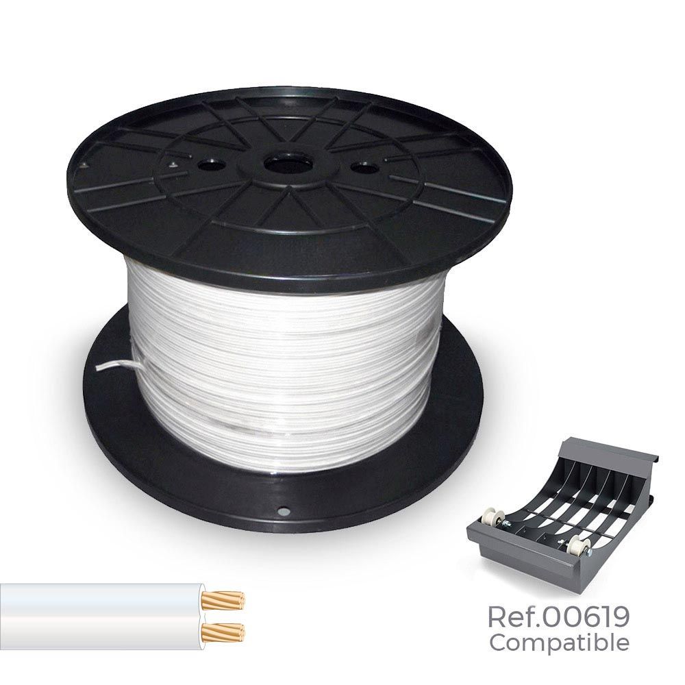 Cabo paralelo 48V 2 x 1,00 mm² branco 1000 m (bobine grande)