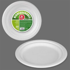 Pratos de sobremesa redondos de papelão branco, Ø17 cm, 10 UTS