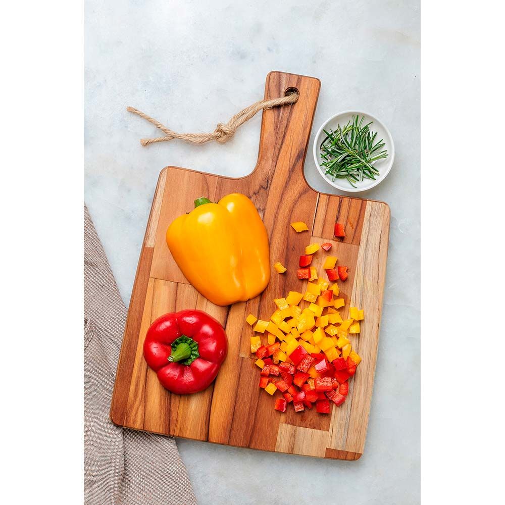 Tabla para cortar y servir con mango, 24 x 23 x 1,8 cm - Image 2