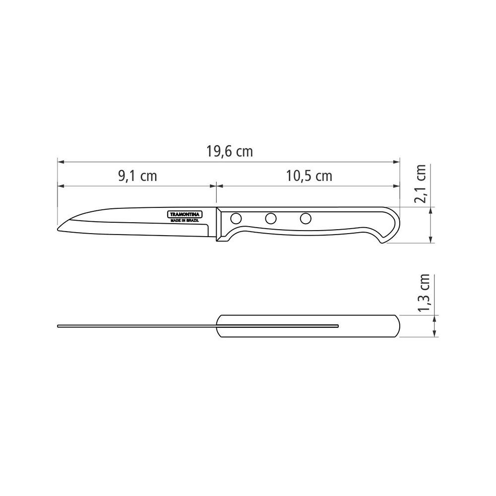 Cuchillo polywood castaño para verduras y frutas 9 cm - Image 3