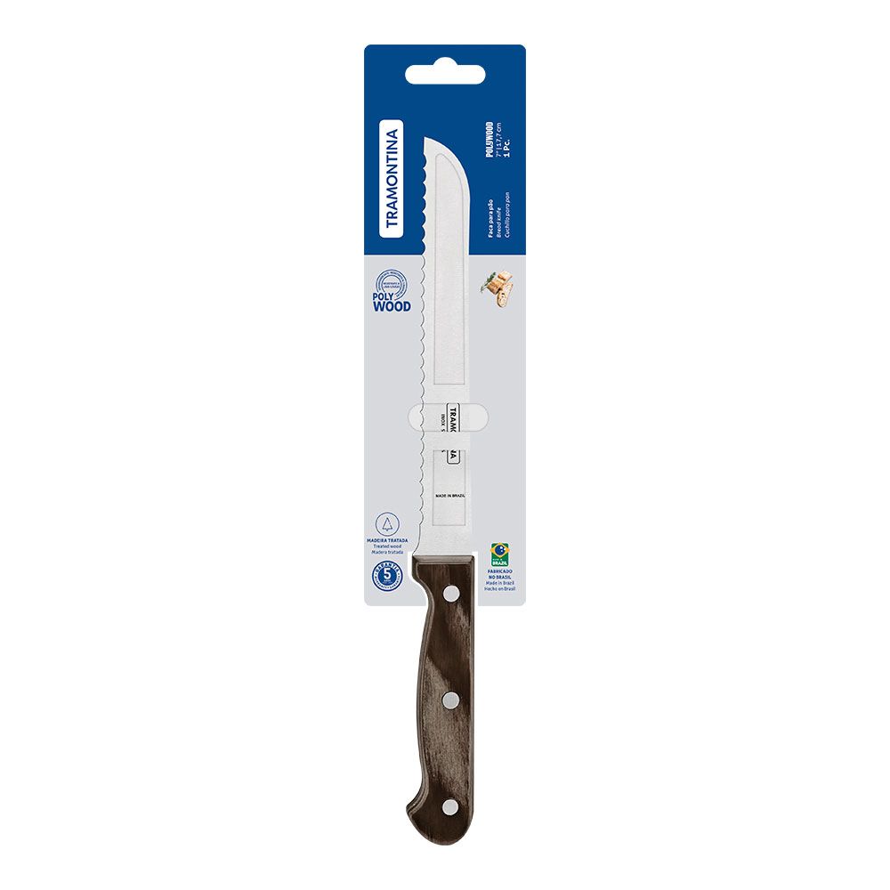 Cuchillo polywood castaño para pan 17,7 cm - Image 2
