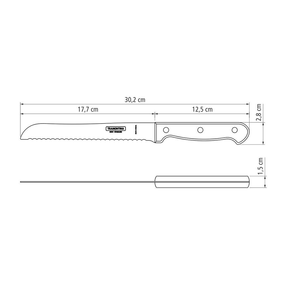 Cuchillo polywood castaño para pan 17,7 cm - Image 4