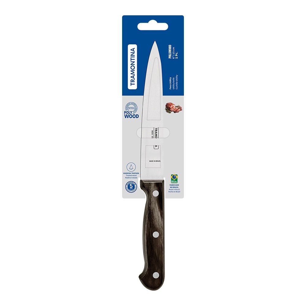 Faca de cozinha polywood castanho 15 cm - Image 2