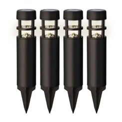 Estaca solar preta 1 LED, 3 LM, função fixa, SET de 4 UDS