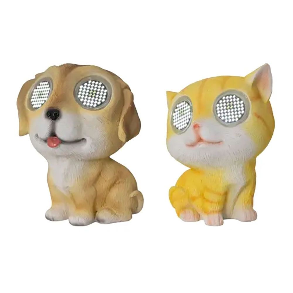 Figura solar de animal, modelos variados, 9 x 8 x 11 cm