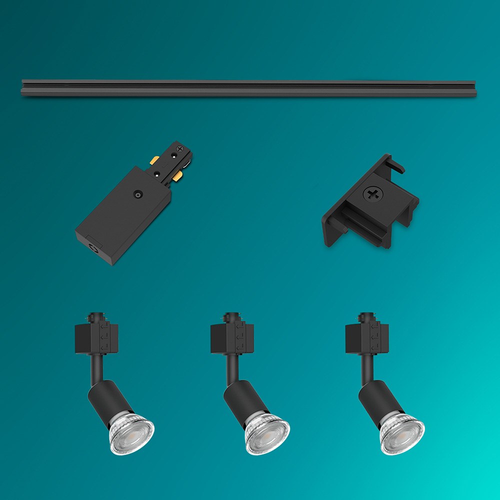 Sistema de riel easylink 3 proyectores, tobia, 5 w, negro - Image 2