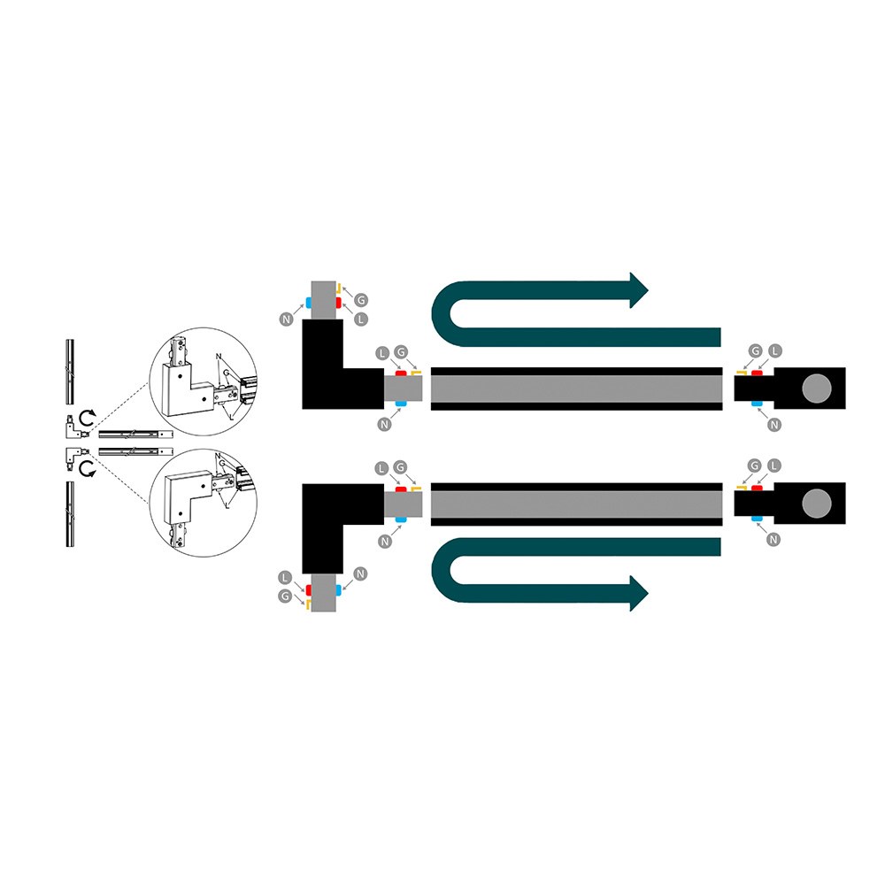 Conector em L no sentido horário, easylink, preto - Image 3