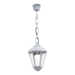 Lanterna de teto com corrente sicar/giampy, transparente, e27, branca, ø210 x 750 mm