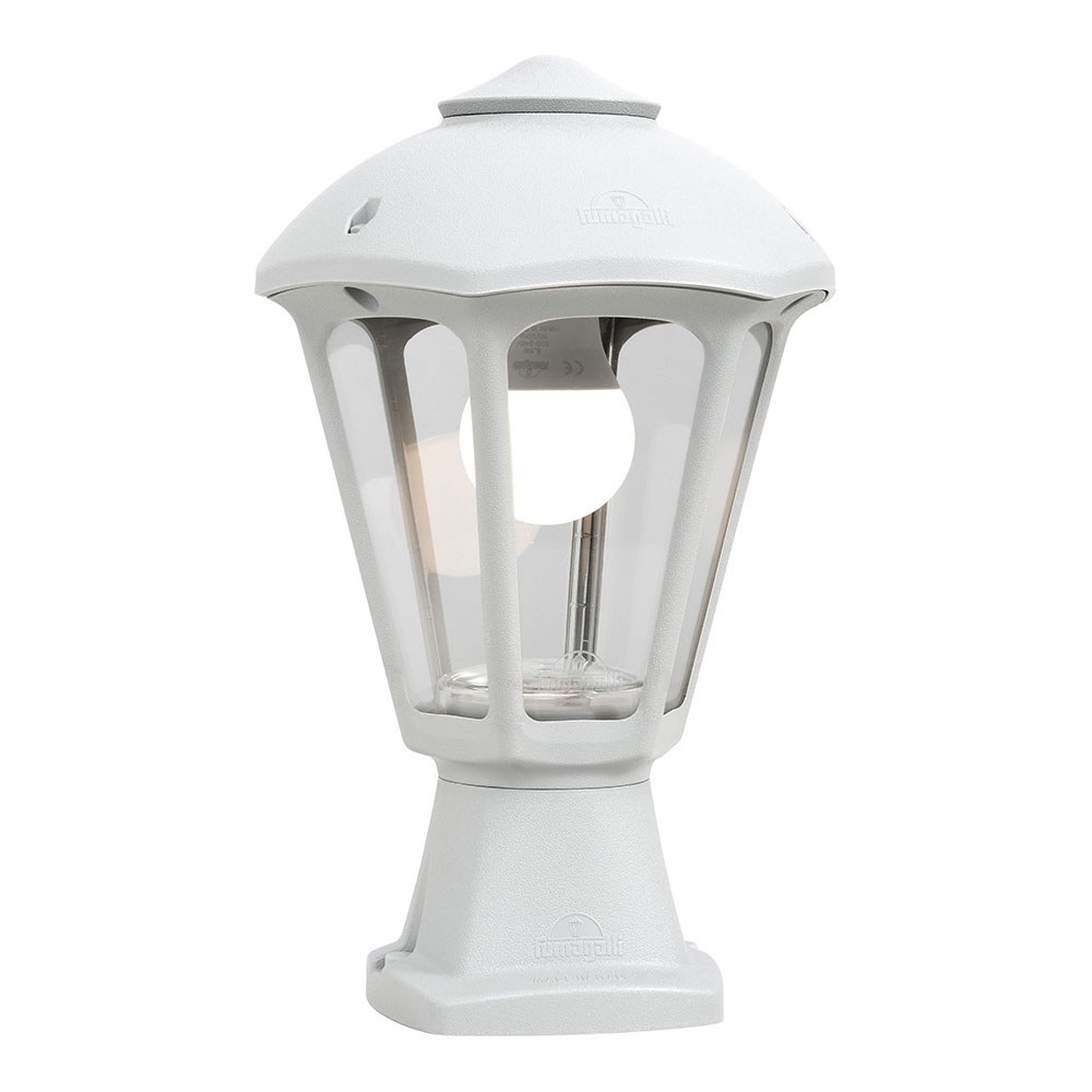 Candeeiro para muro disma/giampy, transparente, E27, branco, Ø210 x 330 mm