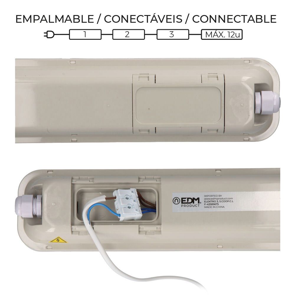 Armadura LED estanque IP65 36 W 4034 LM 6500 K LUZ fria 8,6 x 118 x 6,6 cm - Image 2