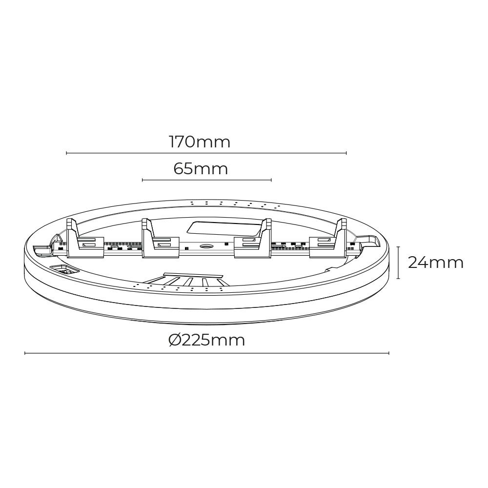 Downlight LED ajustável de superfície/embutição 20 W 2050 LM, estrutura cromada, 3 CCT, Ø22,5 cm - Image 7