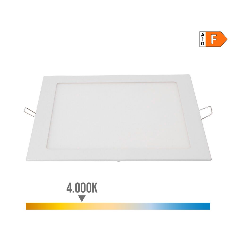 Downlight LED quadrado embutido 20 w luz diurna 4000 k 1500 lm cor branca 22 x 22 cm
