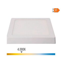 EDM Downlight LED de superfície quadrada branca 20 w 1500 lm 4000 k luz natural 22 x 22 x 3 cm