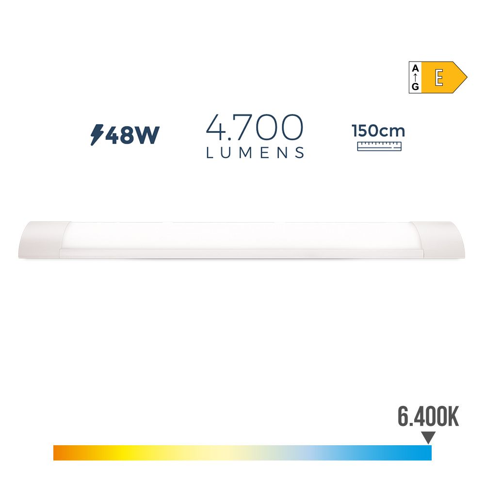 Armadura eletrónica LED 48 W 6500 K LUZ fria 4700 LM 150 x 3,1 x 12 cm