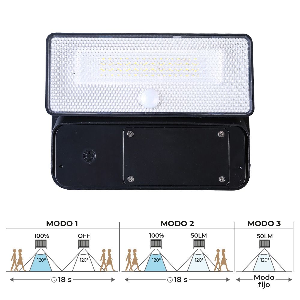 Aplique solar 12w 1.600lm 6.500k. edm - Image 3