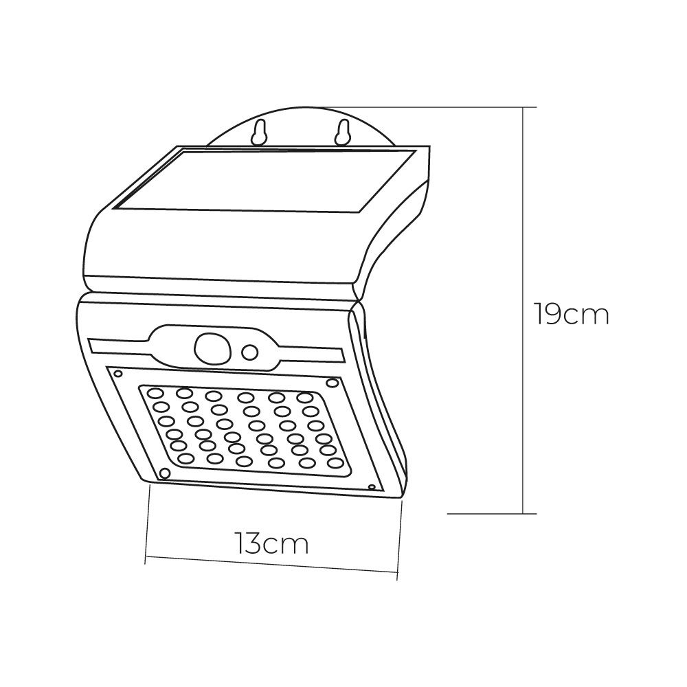 Aplique solar com sensor COR preta, 2 W - Image 8
