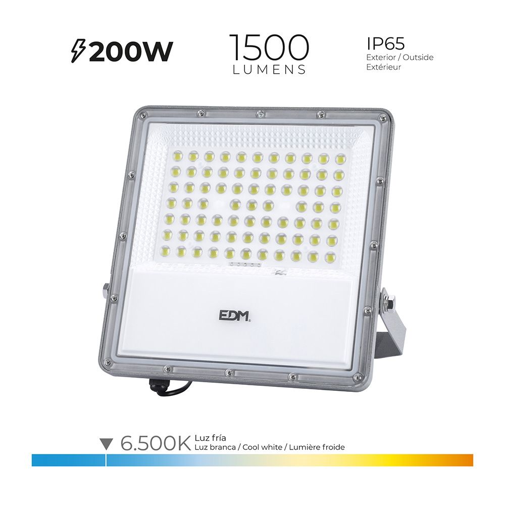 Foco proyector led solar 200 w 1500 lm 6500 k luz fría - Image 2
