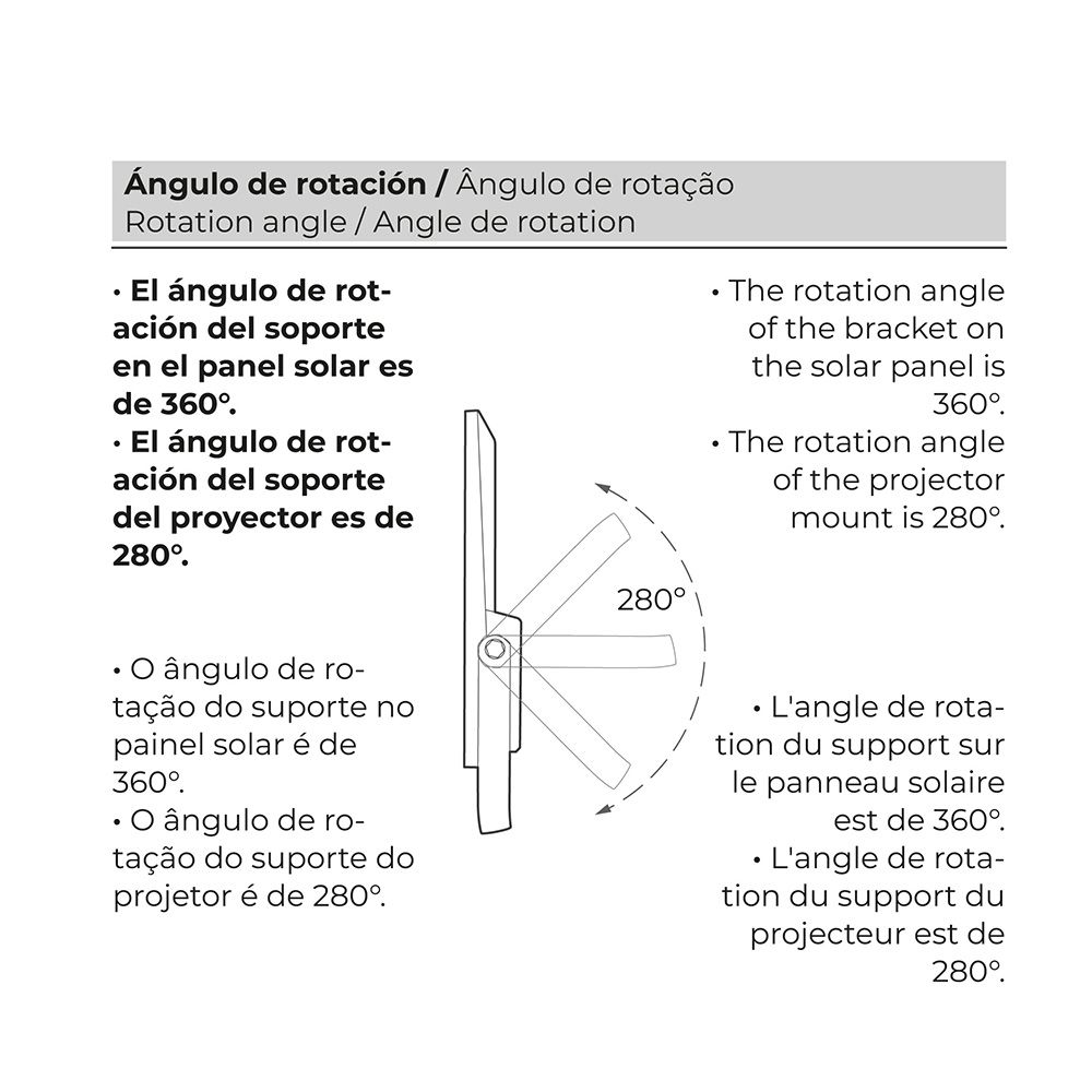 Foco proyector led solar 200 w 1500 lm 6500 k luz fría - Image 5