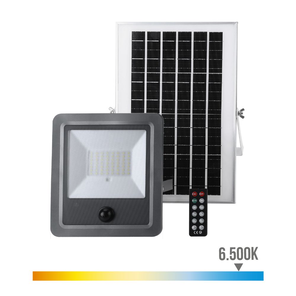 Refletor solar com sensor 100 w 1200 lm 6500 k luz fria