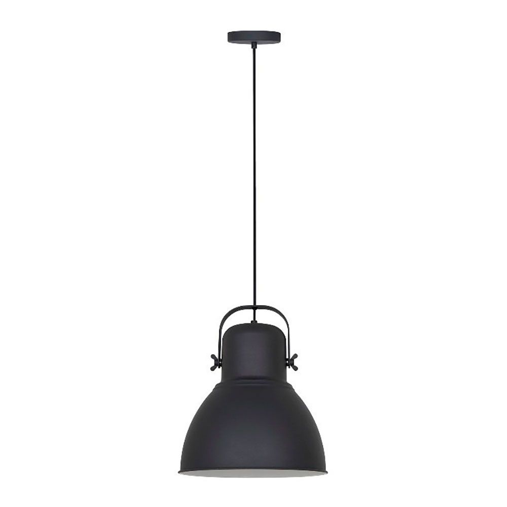 Candeeiro de teto pendente, E27, preta, Ø320 x 1870 mm